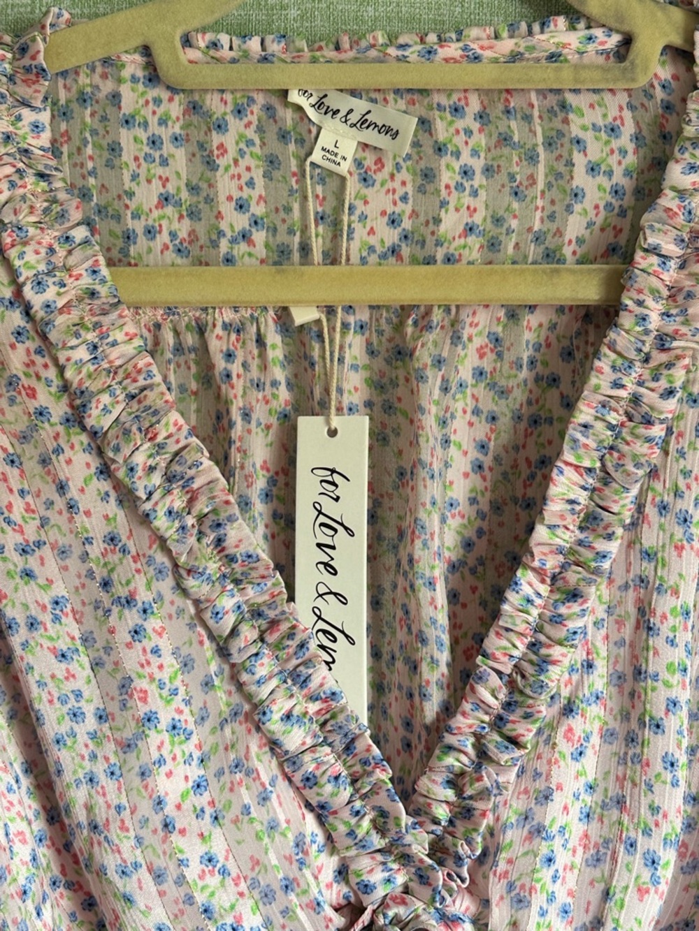 For Love & Lemons Phoebe Pink Floral Satin Cut Out Mini Dress, NWT, Size L - Picture 4 of 9